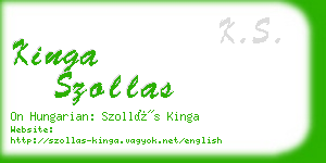 kinga szollas business card